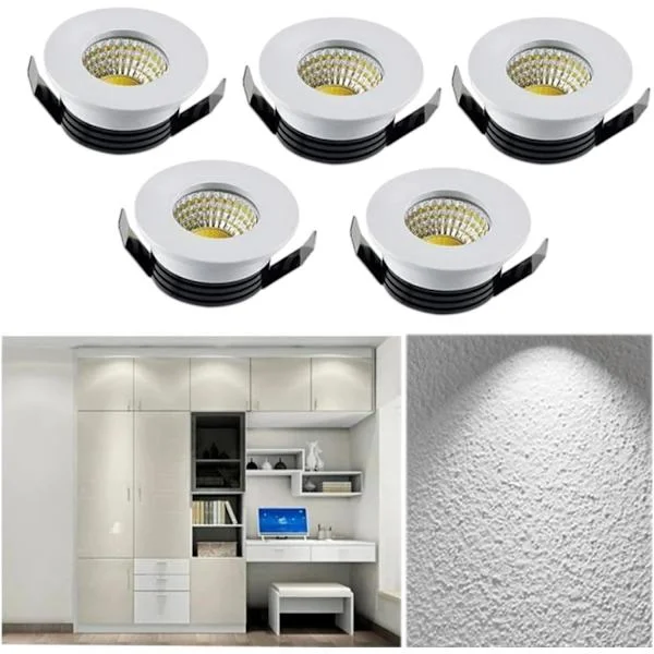 5*3W LED infällda taklampor Downlights Spotlight, LED infälld liten skåp Mini Spot Lampa Tak Downlight Kit Armatur [Energiklass A