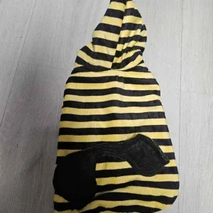 Randig jacka med huva i bumblebee-stil