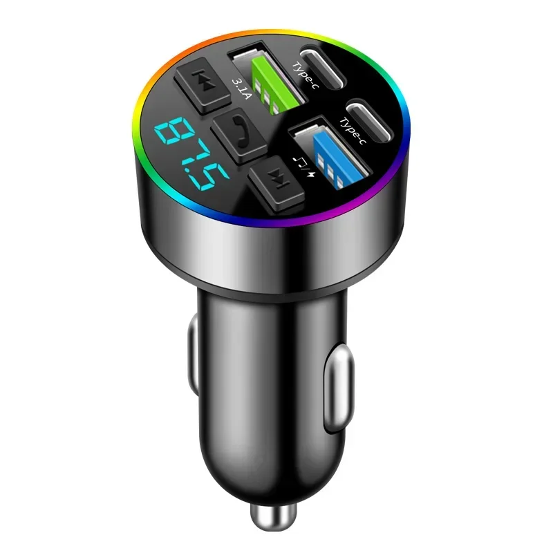 AliExpress - Bluetooth 5.0 FM-Transmitter Autotelefon-Ladegerät MP3-Musik-Player Auto USB Zigarettenanzünder Multifunktionales Autotelefon-Ladegerät