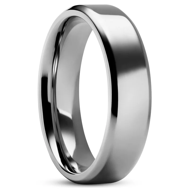 Anillo de titanio plateado Aesop Kash para hombres - Anillos de titanio