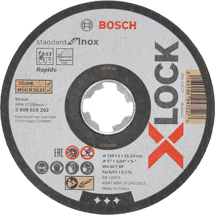 Bosch Standard for Inox Kapskiva med X-LOCK 125 × 1 × 22,23 mm, Kapa, slipa & polera