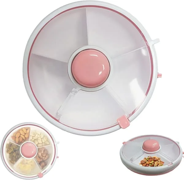 Spinning - snack spinner - Pink - snack rotator - Reusable - snack box - snack boxes - Snack container - with - drawers