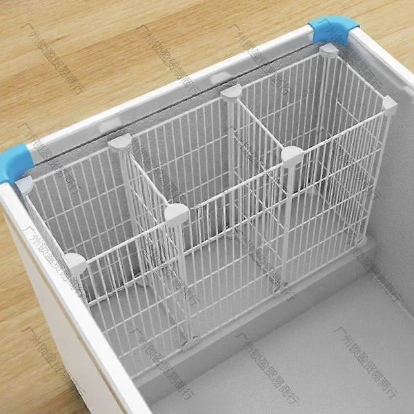 Stående Fryseboks Organizer: Dypfrysekurv for Fryseboks Trådhyller med Ventilasjon for Mat og Kjøtt