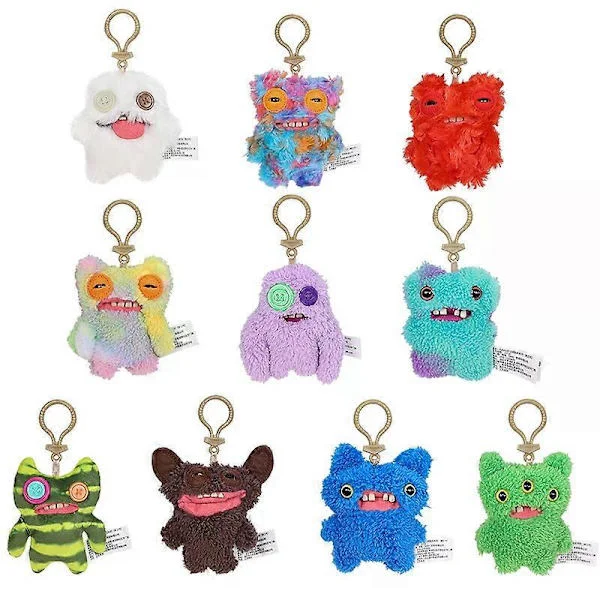 Fuggler Roliga Ful Monster Plyschleksaker Nyckelring Kawaii Fuggler Monster Kaniner Söta Uppstoppade Plyschdockor Hängen Presenter Barn 12CM