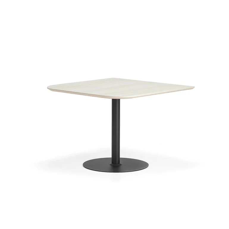 Bord METRIC, rundade hörn, 1000x1000x720 mm, svart/ask
