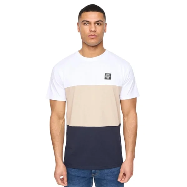 Henleys Herr Henpanel Färgblock Bomulls T-shirt S Vit