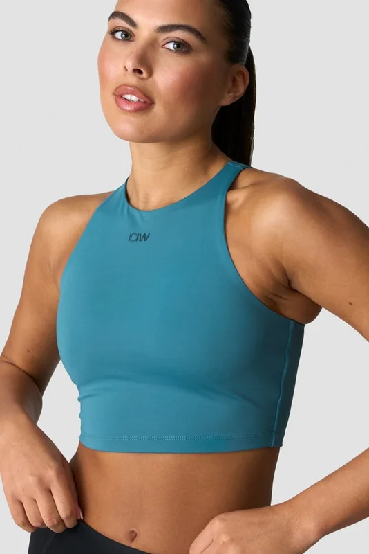 ICANIWILL - Sculpt Cropped Tank Top W Light Faded Teal - Dame - ICIW