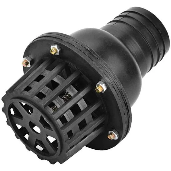 Lavtrykks flat tilbakeslagsventil for vannpumper. Laget av svart PVC. For hydrauliske maskiner (2")