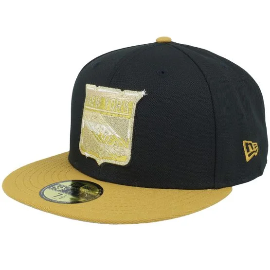New Era - New York Rangers 59FIFTY Day Black/Gold Yellow Fitted Fitted Black Cap - NHL @ Hatstore