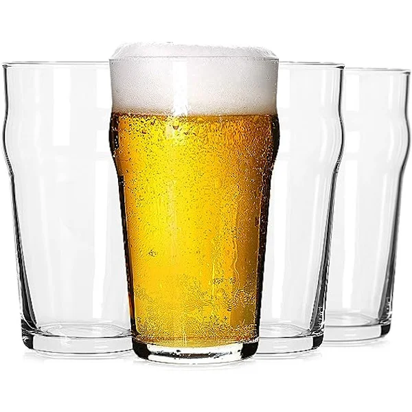 Pintglas, 19oz Britisk Ølglas, Klassiske Håndværksøl Glas, Premium Ølglas Tumbler Sæt af 4, Pub Ølglas, Unikt Design Ølglas Ea