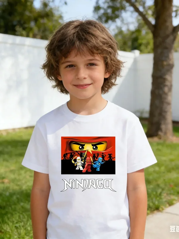 AliExpress - N-Ninjago P-Phantom Ninja T-Shirt, verschiedene Größen, Digitaldruck, Lego Ninja Anime, Baumwollmischung, Sommer, kurzärmelig, für Jungen