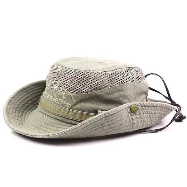 Justerbar Camping Bredskygget Fiske Kasket Bucket Hat Jungle Hat Solbeskyttelse Hat