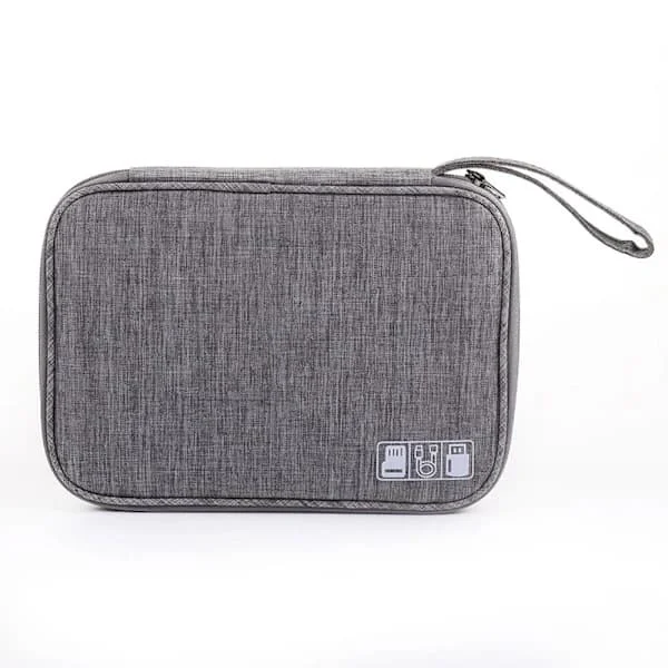 Travel Cable Bag Organizer Charger Storage Electronics USB Case Grey