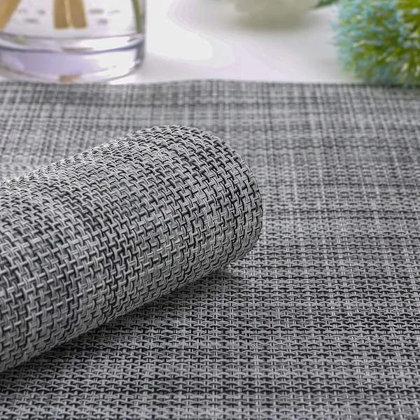 6 placemats - PVC table mats, washable, non-slip, insulated - for kitchen, dining room - 45*30 cm - Grey