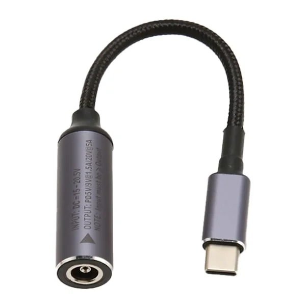 DC till Type C-kabel 6,5 mm x 1,4 mm 100W Honkontakt till Hankontakt Nylon Type C till DC6514 Kabel för Surfplatta Telefon PC