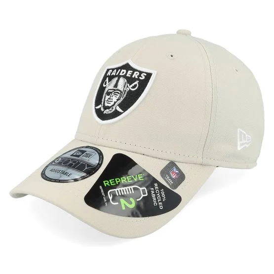 New Era - NFL Beige adjustable Keps - Las Vegas Raiders Repreve 9FORTY Stone/Black Adjustable @ Hatstore