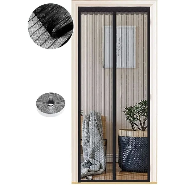 Magneettinen hyttysverkko oville 70 x 200 cm, tehokkaat magneetit, automaattinen sulkeutuminen, oviverho käytäville, terassille, ei porausta, musta 