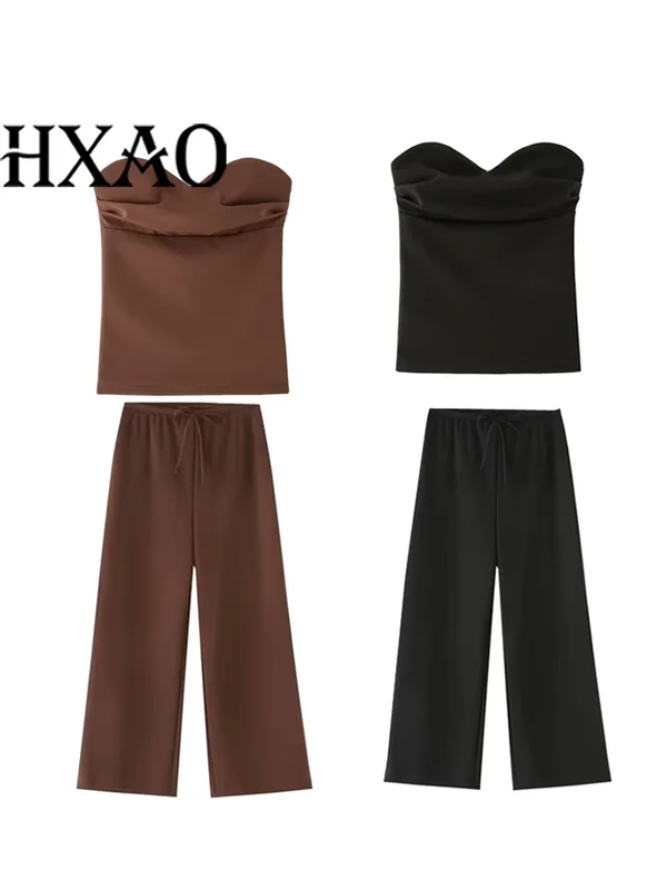 AliExpress - HXAO femmes Corset haut court femme été sans bretelles noir bustier tubulaire froncé dos Sexy solide hauts épaules nues Bustier 088