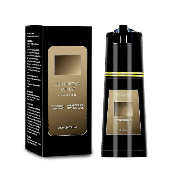 Hårfarve Shampoo af høj kvalitet, Polar Hair Care 3 i 1 Instant Hårfarve Shampoo, Naturlig Hårfarve Shampoo til Kvinder Mænd, Hårfarve Shampoo til 