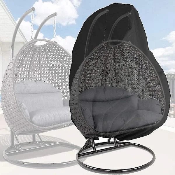 2 Person Egg Chair Cover, Patio Hanging Chair Covers Waterproof, Large Wicker Egg Swing Chair Covers 91' X 80', Outdoor Pod Double Chair Cover