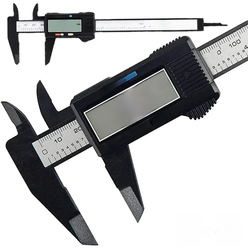 AliExpress - 150mm 100mm Elektronischer Digitaler Messschieber Kohlefaser Zifferblatt Messschieber Mikrometer Messwerkzeug Digitales Lineal