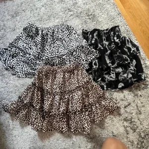 3-pack volangkjolar med olika mönster