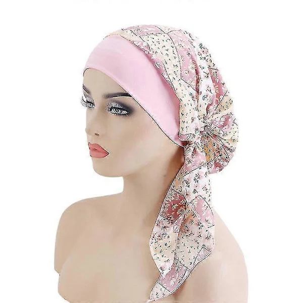 Dame kreft hodeskjerf kjemoterapi hårtap lue turban forhåndsbundet hodeplagg bandana ny
