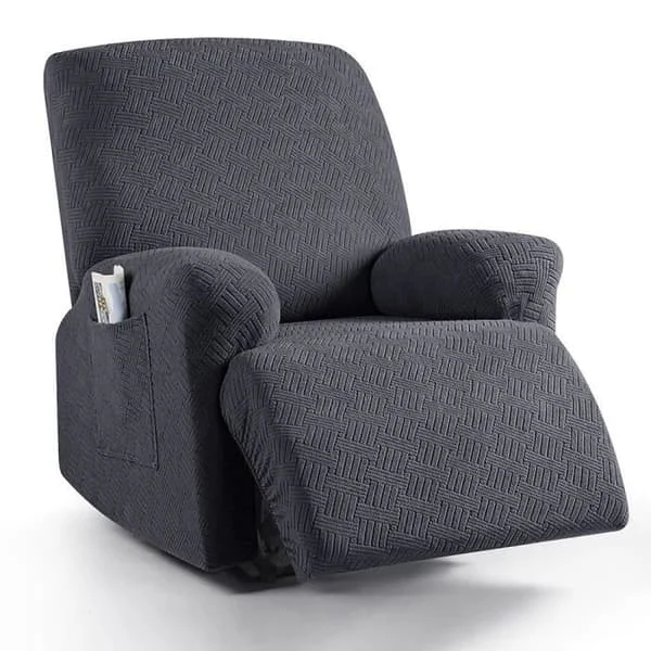 Elastic cover for armchair - Chivas corner sofa - 1-seater - Polyester - Dark grey - Modern design - One piece