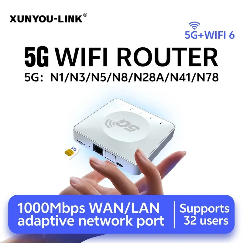 AliExpress - XUNYOU-LINK Router 5G SIM WiFi6 Router Gigabit-Ethernet-Anschluss Hochgeschwindigkeits-Tragbarer WLAN-Router Mobiler Hotspot für Zuhause 