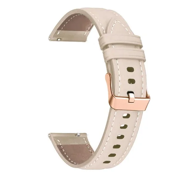 Lær Smartklokke Armbånd For HUAWEI WATCH GT 4 41mm/Garmin Venu 3S/Venu 2S Armbånd Rose Gull Spenne 18mm Armbånd Armbånd Lær Aprikos