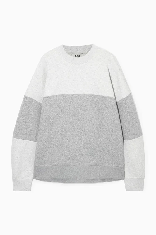 COS Women's Colour-Block Sweatshirt in Grey