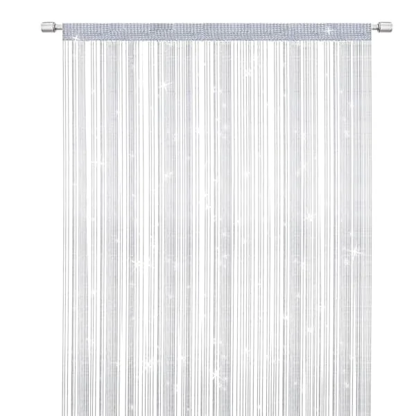 Trådgardiner Dør Myggenet, Elegant Rumdeler Kvaster Gardin til Boligindretning, Rumdeler til Døre og Vinduer, Hvid (100x200cm)