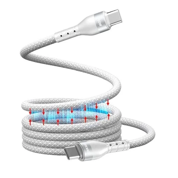 USB-C-magneetti, jossa on itsestään pyörivä toiminto PD 100W 1,5m - Valkoinen