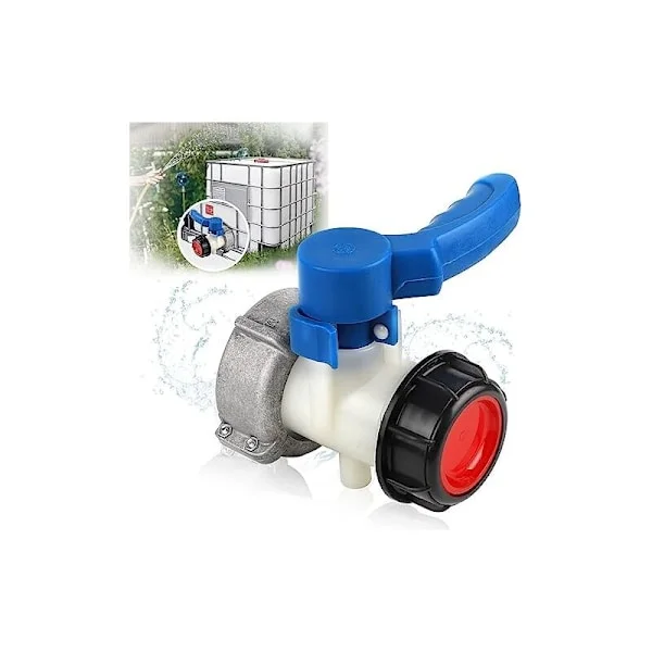 (75 × 75 × 131) Hanan säiliö 1000l adapteri 1000L DN50 (75mm) IBC-säiliöliitäntä Elintarvike-adapteri Säiliöhana IBC-säiliöliitin IBC-perhonen