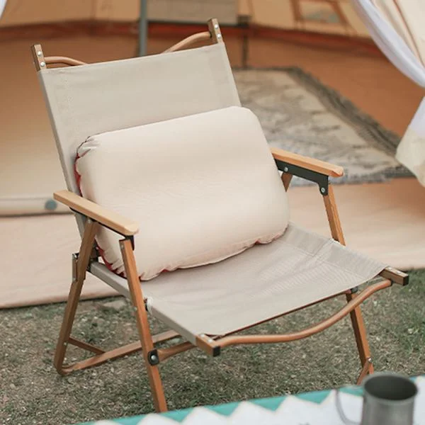Ultralett oppblåsbar pute for utendørs camping, justerbar nakkestropp med automatisk oppbevaring