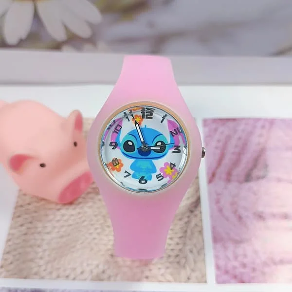 1 stk. børneur (pink), vandtæt børneur kvartsurværk, 3D tegneseriedesign, digitalt børneur til 3 år til 11 år gammel pige