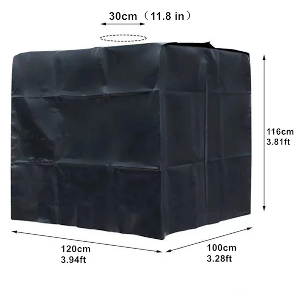 Vannkanne presenning, tanklokk presenning 120x100x116cm (svart)