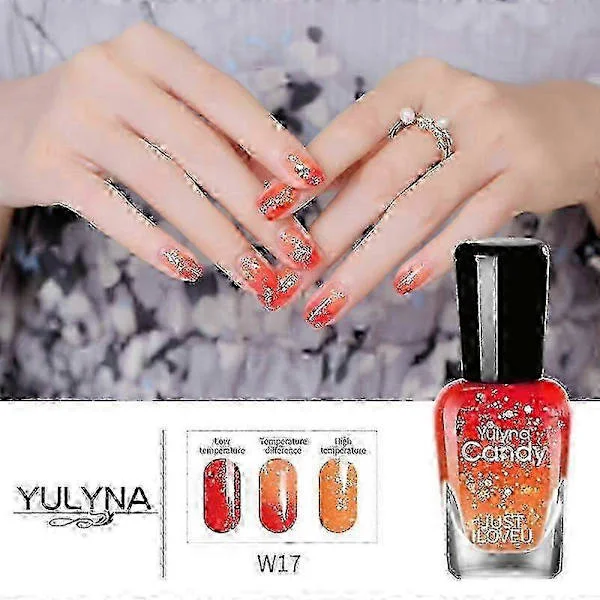 【BQ】Termokromisk Gel Neglelak Sommer Temperatur Skinnende Farveskiftende Serie Semi Permanent Soak Off UV Neglelak Lim