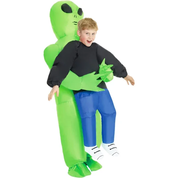 Oppustelig Alien Kostume til Voksne, Alien Bortførelseskostume, Kidnappet af Alien Kostume, Sjove Oppustelige Halloween Kostumer til Voksne