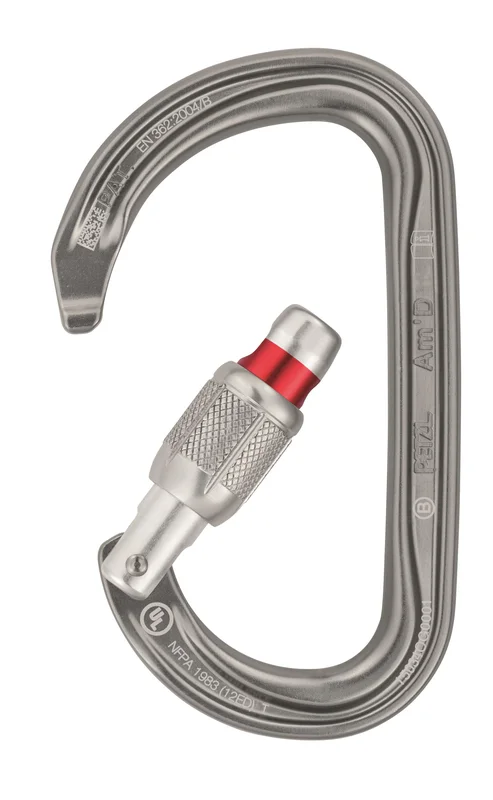 Petzl M34A SL Karabin D-formet, skruekarabin, Fallsikringsutstyr
