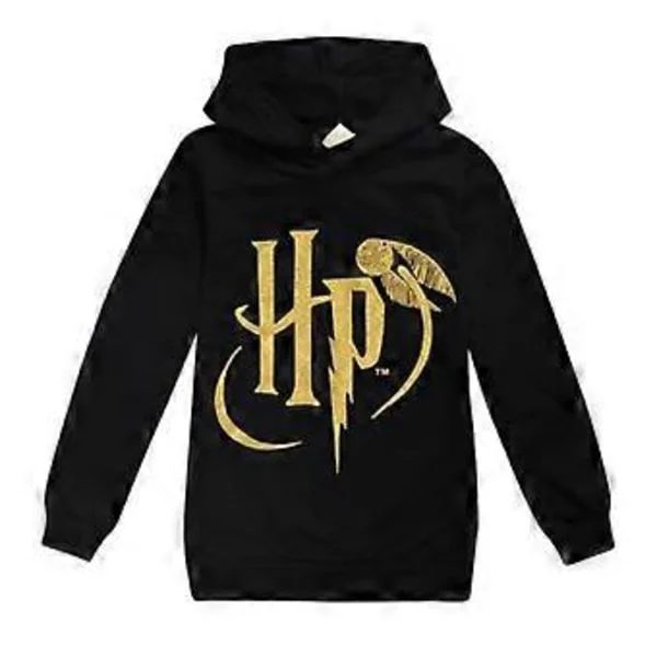 Hogwarts Harry Potter Tryckt Barn Hoodie Casual Långärmad Huvtröja Pullover Jumper Toppar (11-12 År Svart)