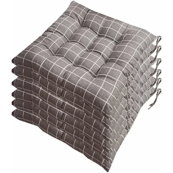 Sett med 6 Stolputer 40x40, Dekorative Puter Stolputer Hageputer 12 Sting i Ett Ulike Mønstre, Polyester (A),