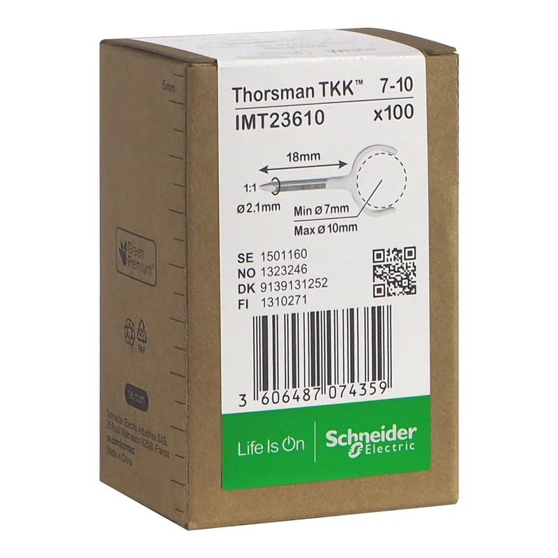 Schneider Electric IMT23610 Klammer spik, 100-pack, rund kabel 7-10, 2,1x18 mm, Installationsmaterial