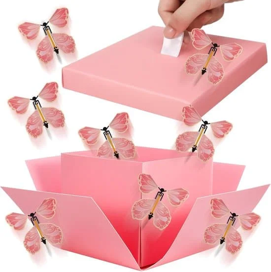 Gaveesker – Gaveesker med lokk – Hvitt bånd – Gaveesker til kvinner – Gavesett – Tomme gaveesker – Overraskelsesbokser – 14,2 x 14,2 x 12,4 cm