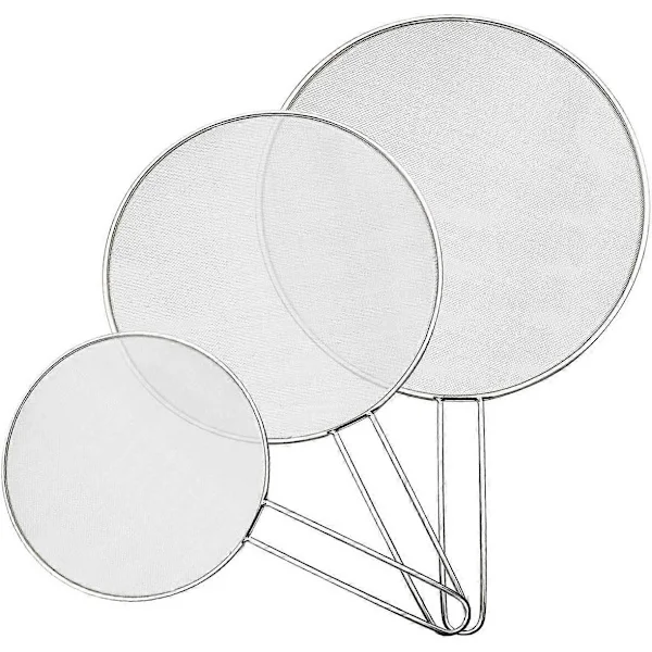 3-delt sprutbeskyttelse, stekepanne sprutskjerm, kjøkken stekepanne sprutbeskyttelse 33 cm 29 cm 25 cm-Perfet