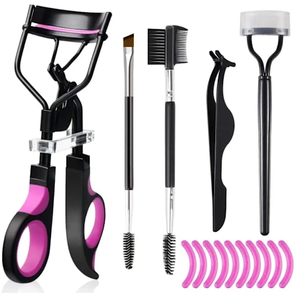 Eyelash Curler and Eyebrow Brush Set for Women, Including an Eyelash Curler and an Eyelash Comb.