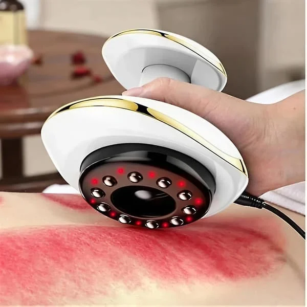 Elektrisk kropsmassageapparat med varmeterapi, massageværktøj til appelsinhud og rygsmerter (rød)