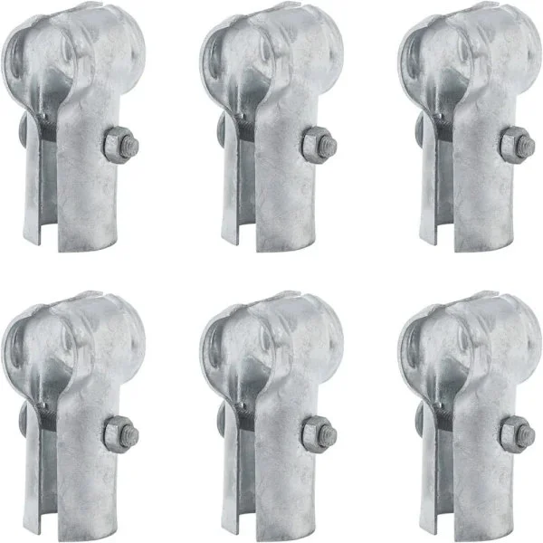 6 Pcs End Post T-Connectors, T-Pipe Fittings, Chain Link Fence Connection