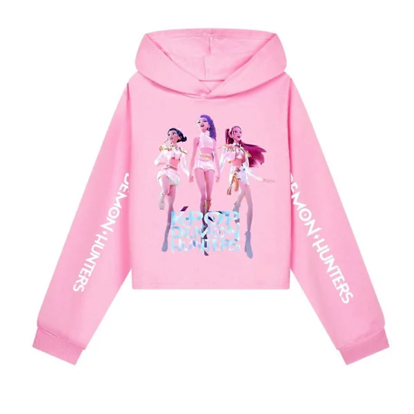 Jenter Kpop Demon Hunters Hettegenser Barn HUNTRX Genser Hettegenser Jumper Topp Fritidsklær