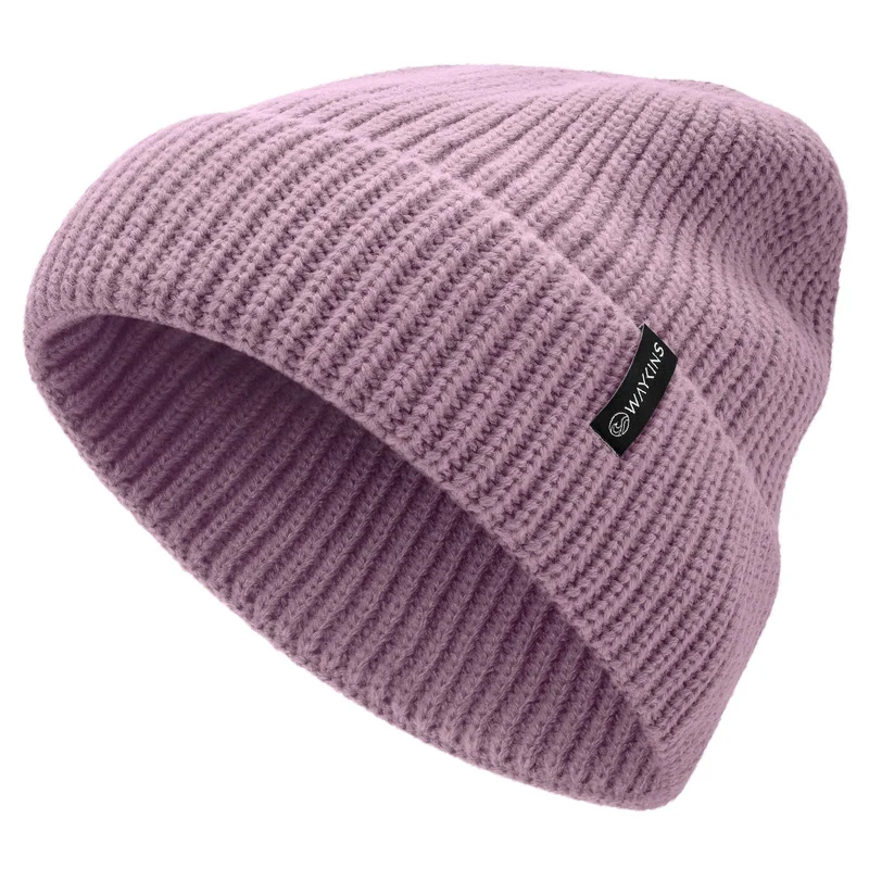Baltic | Lila Rippstrick-Beanie aus Acryl für Männer - Beanie Mützen